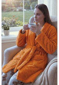 Resim Şal Yaka Wellsoft Sabahlık & Peluş Bornoz-yumuşak, Polar Unisex Sabahlık-turuncu Turuncu/s/m Turuncu 
