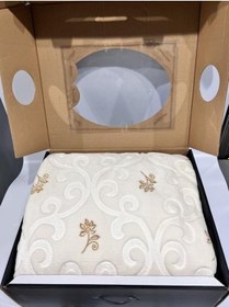 Resim Merinos Pırıltı Embos Çift Kişilik Battaniye Krem Krem 