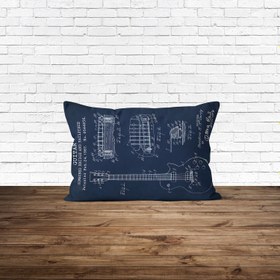 Resim Gibson Les Paul Gitar Navyblue Çift Taraflı Yastık Kılıfı 2 Adet 