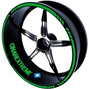 Resim 4 Parçalı Kesikli Tasarımlı Orman Yeşili Jant Şeridi Sticker Çınar Extreme 