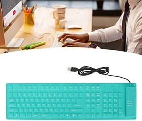 Resim Tbest Katlanabilir Silikon Tuş Takımı 08 Tuşlar Silikon Katlanabilir USB Kablolu Su Geçirmez TY Klavye Katlanabilir Tam G (Yeşil 