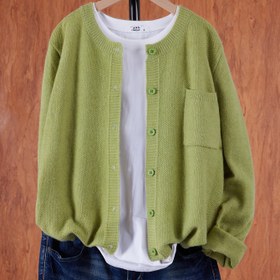 Resim DCROWOME Kadınlar İçin Yüksek Esneklikli Düğmeli Kardigan - Düz Renk Bluz, İlkbahar/Sonbahar Ceketi, Cepli, Yuvarlak Yaka, Günlük ve Yarı Resmi Kullanıma Uygun 