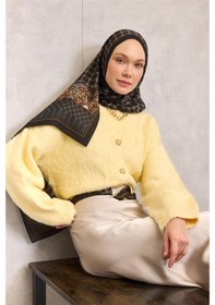 Resim Silk Home Floş Viskon Organik Şal Siyah Halat Desenli Akışkan Dökümlü 75x195 Çok Renkli 45404452 