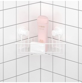 Resim Teknotel Vakumlu Tek Katlı Banyo Köşe Rafı Beyaz Dm251 Beyaz 