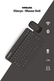 Resim SPRANGE Tablet Ve Telefonlar İçin Bluetooth - Wireless Klavye Ve Mouse Set - Siyah 