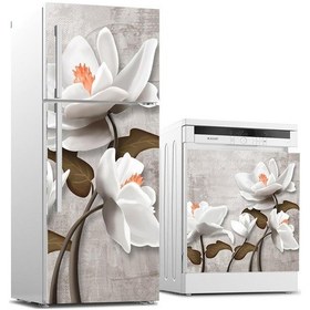 Resim Buzdolabı Ve Bulaşık Makinası Beyaz Eşya Sticker Kaplama 3D Beyaz (540887102) 