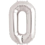 Resim Nessiworld 0 Rakam Folyo Balon Gümüş 40 inç 