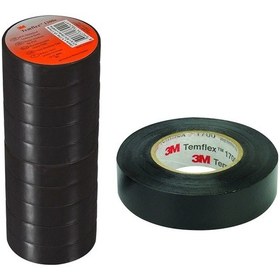 Resim 3m Temflex 1300e Pvc İzole Bant Siyah 10luk Paket 0.13mm X 19mm X 