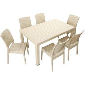 Resim Depootoptan Mandella Elit Rattan 90 x 150 CM Elit Sandalye Masa Takımı Çölbeji 