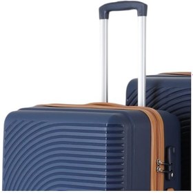 Resim Mçs Bavul Büyük Ve Orta 2li Set Kırılmaz Silikon Valiz V374 Laci/hardal Lacivert 