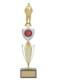 Resim Odak Kupa - Figürlü Kupalar - Judo / Karate Figürlü Kupalar Fg-042 B - 46 Cm Altın - Beyaz 