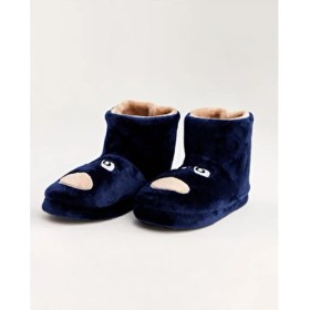 Resim Chirpy Kepü Hayvan Figürlü Kadın Ev Pandufu Düz Taban Tekstil Malzeme 