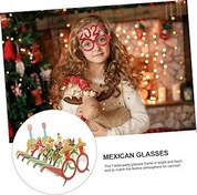 Resim Meksika Parti Süslemeleri Fiesta Gözlükleri Neon Çerçeve Dekoru Erkek Ve Kızlar Yetişkinler Için Gözlükler 