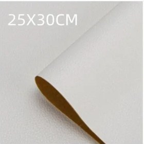 Resim Kalınlaşmış Kendinden Yapışkanlı Deri Tamir Mobilya Masa Kanepe Araba Koltuğu White 25x30cm 