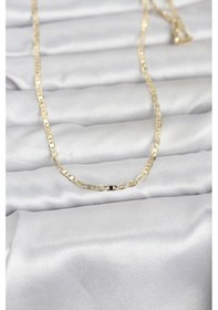 Resim Cm 14k Gold Renk Lazerli Yassı Model Zincirli 60 Cm Kadın Kolye - Ebj260207w39432 Renkli 