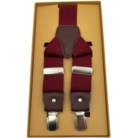 Resim Brianze Deri Bağlantılı Bordo Pantolon Askısı 