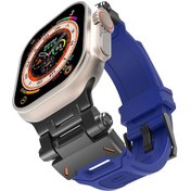 Resim Teknodur Watch 44mm Clo Krd-108 Metal Başlıklı Silikon Kordon-siyah-mavi 