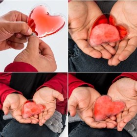 Resim Kırmızı Kalp Jel Isıtıcı Cep Sobası 