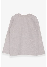 Resim Breeze Erkek Bebek Uzun Kollu Tişört Cepli 9 Ay-3 Yaş, Bej Melanj 