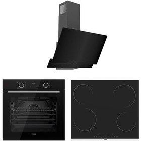 Resim Ferre Fryart Ms Serisi XE63CS - MS261 - D063 Siyah Cam Ankastre Elektrikli Set 