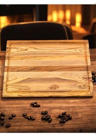 Resim Zeytin Ağacı 40x27,5 Cm Oluklu Özel Kenar, Şef Tahtası 