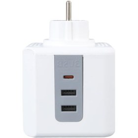 Resim markentegra Akıllı 3'lü Priz, 2 USB ve 1 Type-C Girişi ile Güvenli Enerji Dağıtım Ünitesi 