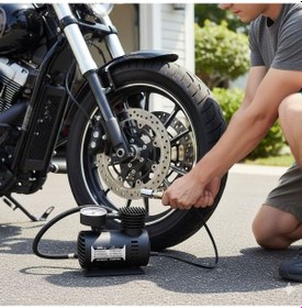 Resim 300 Psı Güçlü Taşınabilir Hava Kompresörü Araba, Motosiklet, Bisiklet Ve Top Şişirme İçin Çakmaklıklı Lastik Şişirme Pompası 4741 