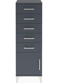 Resim Arges Dolap 5 Çekmeceli Tek Kapaklı 44x30x134 Antrasit-antrasit Antrasit 