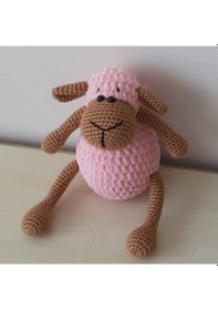 Resim Amigurumi Örgü Oyuncak Kuzu Pembe 