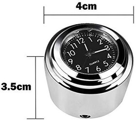 Resim Riloer 2 adet 7/8 inç Motosiklet Gidon Saati ve Termometre Evrensel Su Geçirmez Dijital Saat (Siyah) 