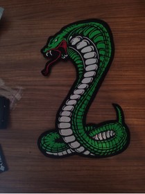 Resim Özden Nakış Kobra yılanı Büyük boy sırt patch arma 