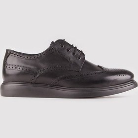 Resim Hakiki Deri Siyah Bağcıklı Erkek Günlük Ayakkabı-Siyah (521642826) Siyah 