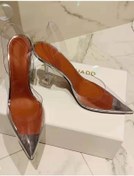 Resim TrendyAnka Kadın Princess Gümüş Nude Taba Beyaz 8 Cm Şeffaf Topuklu Stiletto Sivri Burunlu Ayakkabı 