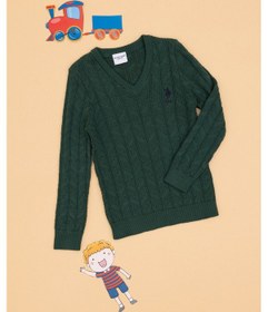 Resim U.s. Polo Assn. Erkek Çocuk Koyu Yeşil Kazak /triko 50315639-vr079 Koyu Yesıl 