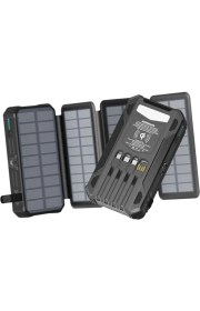 Resim E-Kervan Sunix Solar Güneş Enerjili 20.000 Mah Güneş Enerjili LED Işıklı+ Güneş Enerji Panelli+Magsafeli Powerbank Dahili Çoklu Şarj Kablosu Ce Lisanslı Sertifikalı Orjinal 