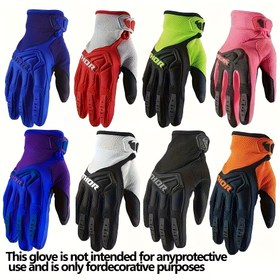 Resim 2025 Yeni Beyaz, Mavi, Pembe, Sarı, Kırmızı, Mor, Turuncu Off-Road Dağ Bisikleti Outdoor Spor Eldivenleri - Sekiz Renk Tam Parmak Nefes Alabilir Bisiklet Ekipman Seti 