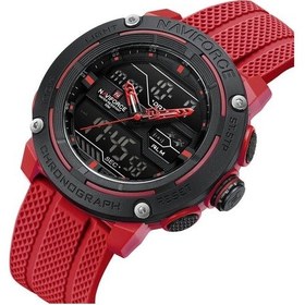 Resim Naviforce Erkek Kol Saati Analog & Dijital Silikon Kordon 2213 Siyah - Kırmızı 