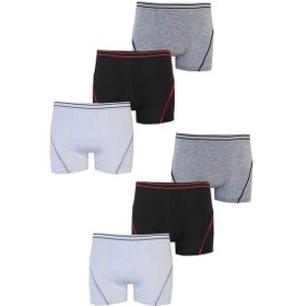 Resim Hepsine Rakip Tutku İç Giyim 6'lı Paket Erkek Çocuk Pamuklu Elastan Boxer Tec0133 Çok Renkli 