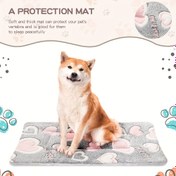 Resim Premium Peluş Evcil Hayvan Battaniyesi - Yumuşak ve Sıcak, Köpekler ve Kediler İçin Uygun Küçük Boyutlu Gri Büyük Kalp Desenli Mat 