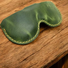 Resim Leather Hakiki Deri Yeşil Unisex El Yapımı Gözlük Kılıfı 
