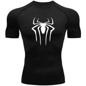 Resim Kvk Erkek Siyah Spor Tişört Örümcek Raşgard 241311698 Siyah 