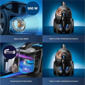 Resim Philips 7000 Serisi Marathon Daily Triactive+ Hepa Toz Torbasız Süpürge 