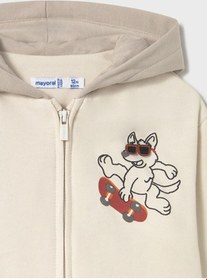Resim Mayoral Bej Erkek Bebek Fermuarlı Kapüşonlu Sweat Hırka 2428 