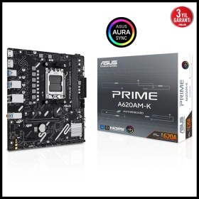 Resim Asus Prıme A620AM-K, 2xddr5, 1x M.2, Dp, Hdmı, Am5 Soket Anakart 