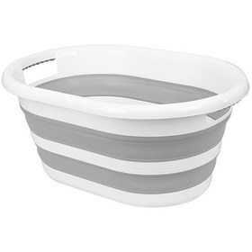 Resim 55 X 35 Katlanabilir Silikon Çamaşır Sepeti - Magic Vip Akordiyon Katlanır Sepet %30 Silikon, %70 P Gri 