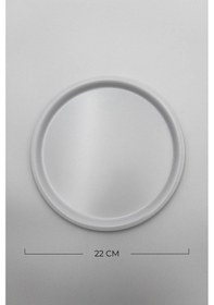 Resim 6'lı Beyaz Yuvarlak Çay Ve Kahve Sunum Tepsisi 22cm 