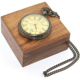 Resim Ahşap Kutulu Pirinç Köstekli Saat Model 2 