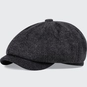 Resim Erkekler İçin Kışlık İngiliz Retro Sekizgen Bere Şapka - Hafif Sıcak Bej/Kahverengi-Gri Tweed Desen, Esnek Bantlı Rahat Kullanım, Makinede Yıkanabilir, Günlük ve Resmi Etkinlikler (Noel, Yılbaşı, Bağımsızlık Günü) - Dayanıklı Günlük Şapka, Mevsimlik Moda, Vintage Tarz, Klasik Tasarım, Konforlu Fit, Tatil Aksesuarı 