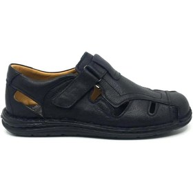 Resim Luis Figo 3240 Ortopedik Hakiki Deri Comfort Taban Erkek Sandalet Ayakkabı 