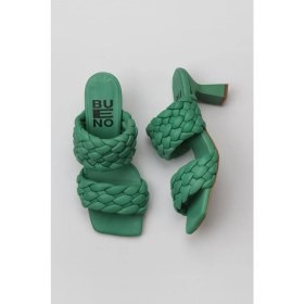 Resim Bueno Shoes Yeşil Koyu Deri Kadın Topuklu Terlik 01WY6804 01WY6804 
